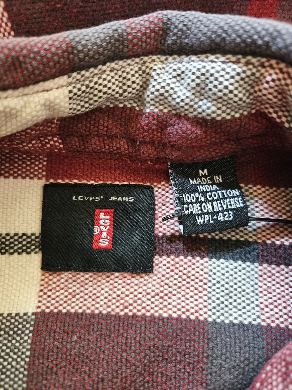 Levi's Red, Gray & White Plaid Button-Down Shirt